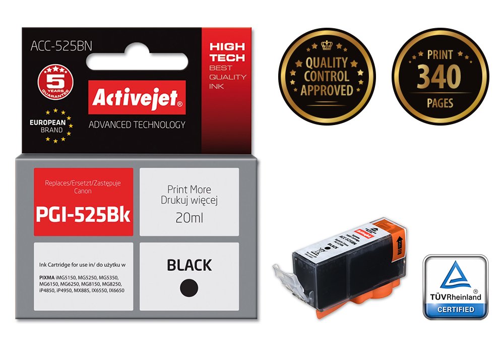 EAN 5901452155254 - Activejet ACC-525BN cartucho de tinta 1 pieza(s) Compatible Alto rendimiento (XL) Negro imagen 1