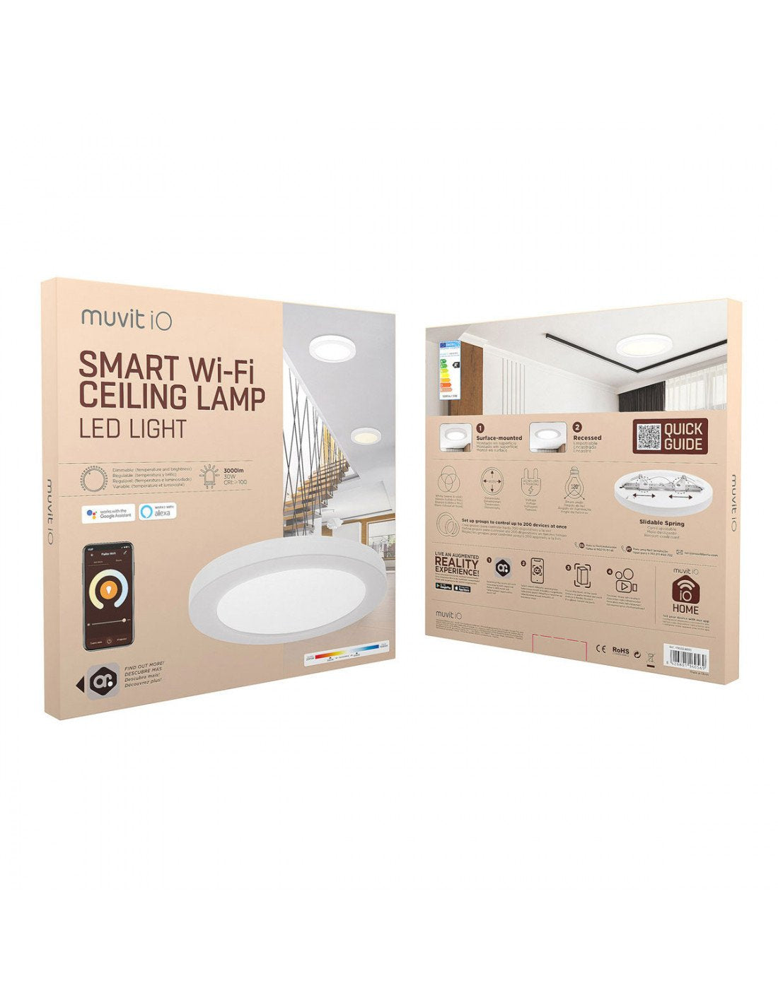 Lampara Techo Muvit Io Wifi 30w Blanco
