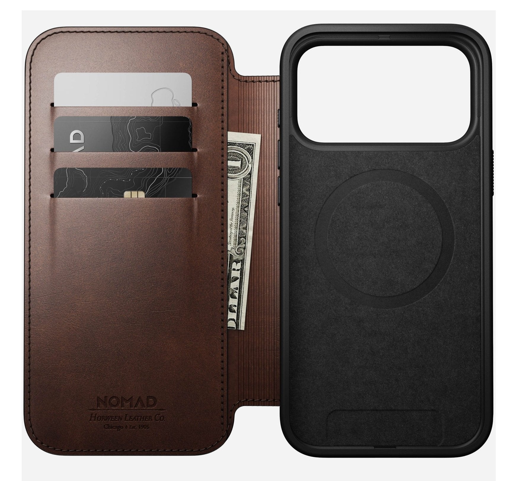 Nomad Modern Leather Folio Iphone 17 Pro Max Rustic Brown H