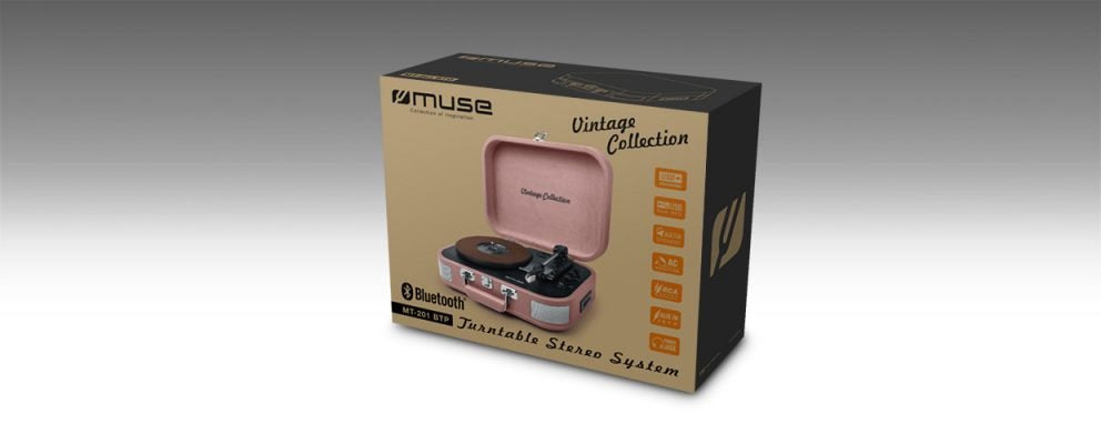 Tocadiscos Muse Mt-201 Btp Pink Con Altavoces