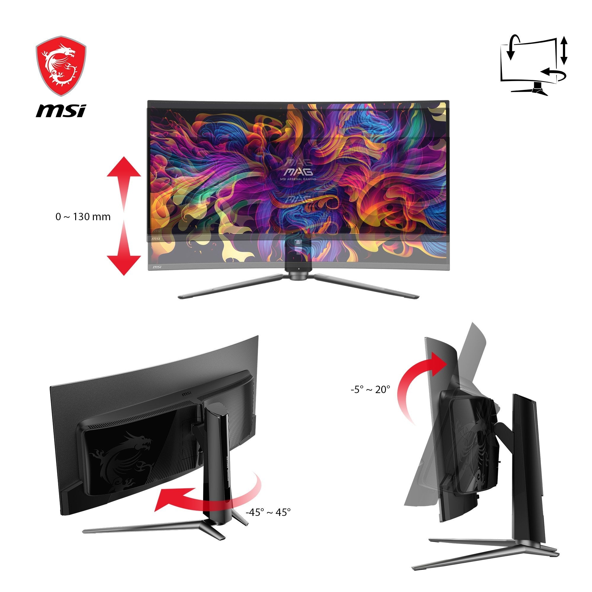Monitor Msi Mag 341cqpde Qd-Oled, Gaming 34,2 " Negro, Uwqhd, Qd-Oled, Curvo, Adaptive-Sync, Hdr, Panel De 175 Hz)