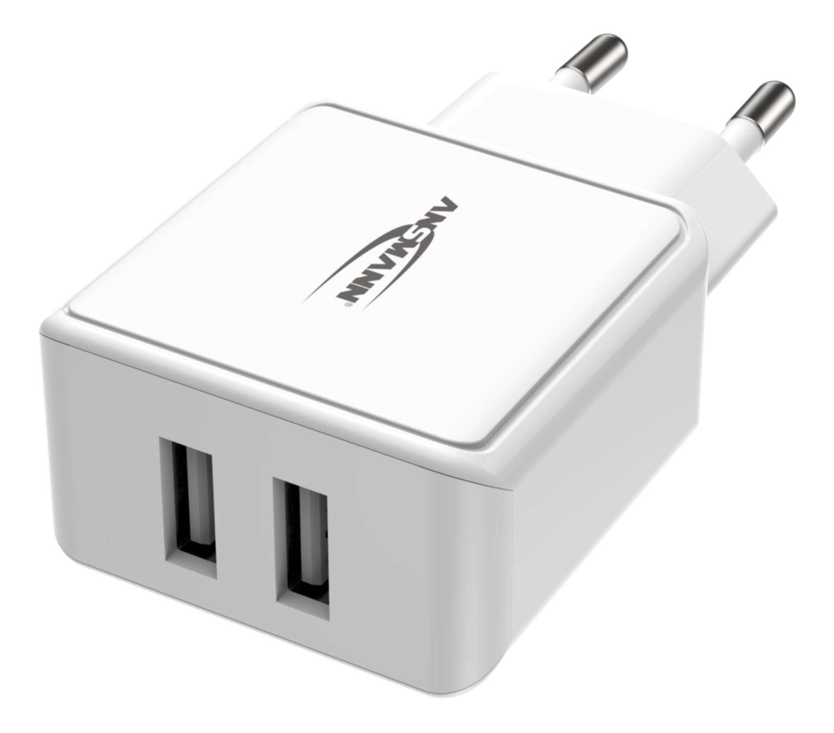 Cargador De Pared Ansmann Hc212 2xusb 2400ma Blanco