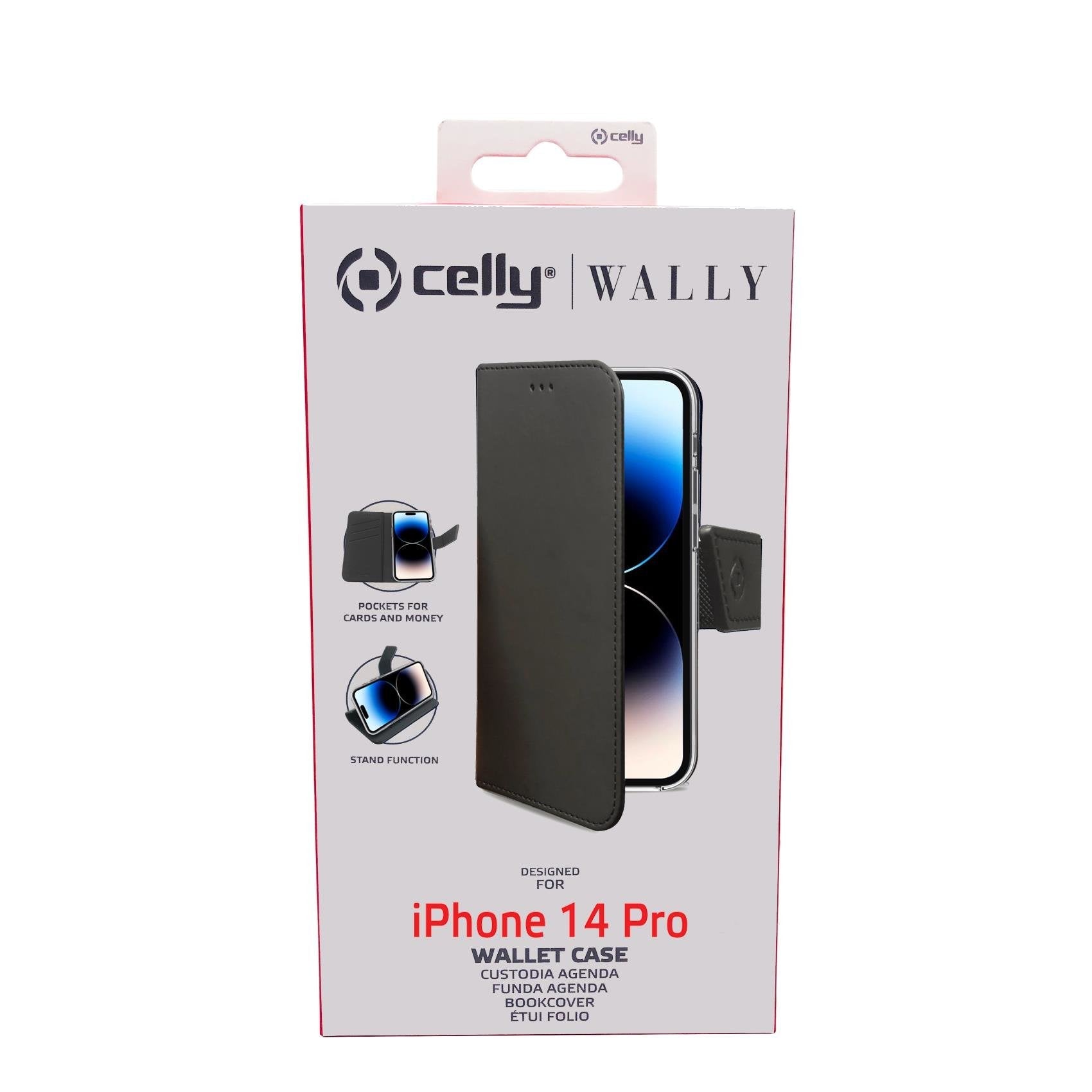 Case Celly Iphone 14 Pro Wallet Case Black Wally1025