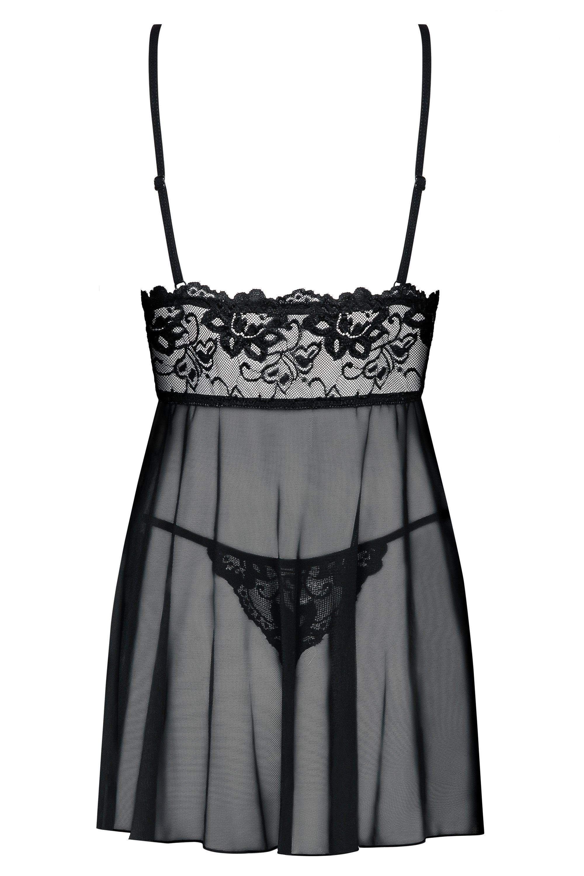 Babydoll Y Tanga Imperia Color Negro Talla (Interno):S/M
