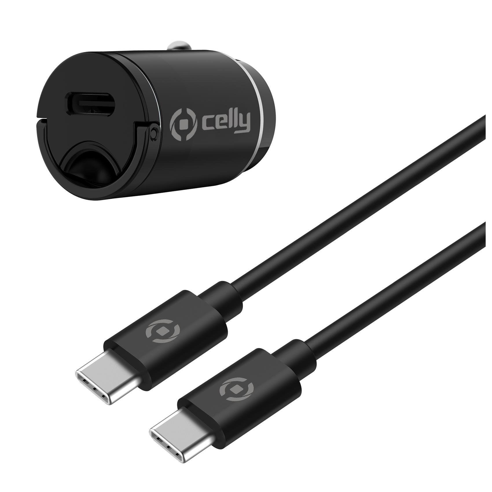 Celly Ccminitypec Cargador Coche 20w Usbc&Cable Negro