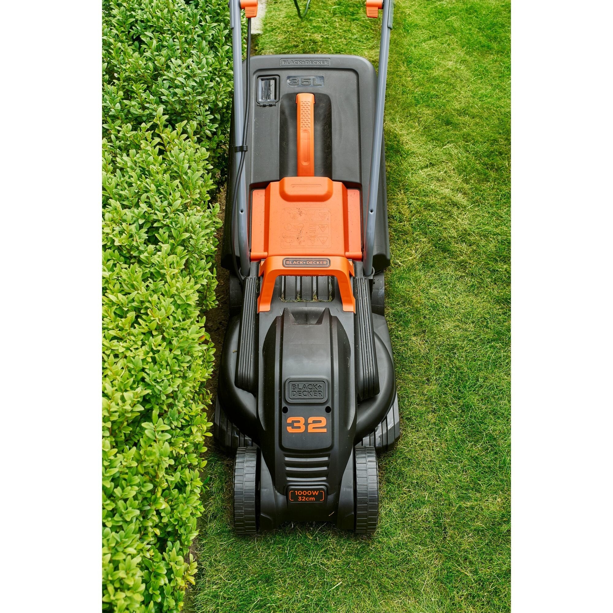 Cortacésped Eléctrico Rotativo Black Decker Bemw351-Qs, 32 Cm, 1000 W, Color Naranja Y Negro.