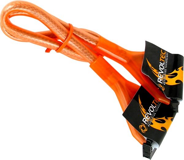 Revoltec Rounded Floppy Cable Uv-Reactive Orange 48cm Cable De Sata 0,48 M Naranja