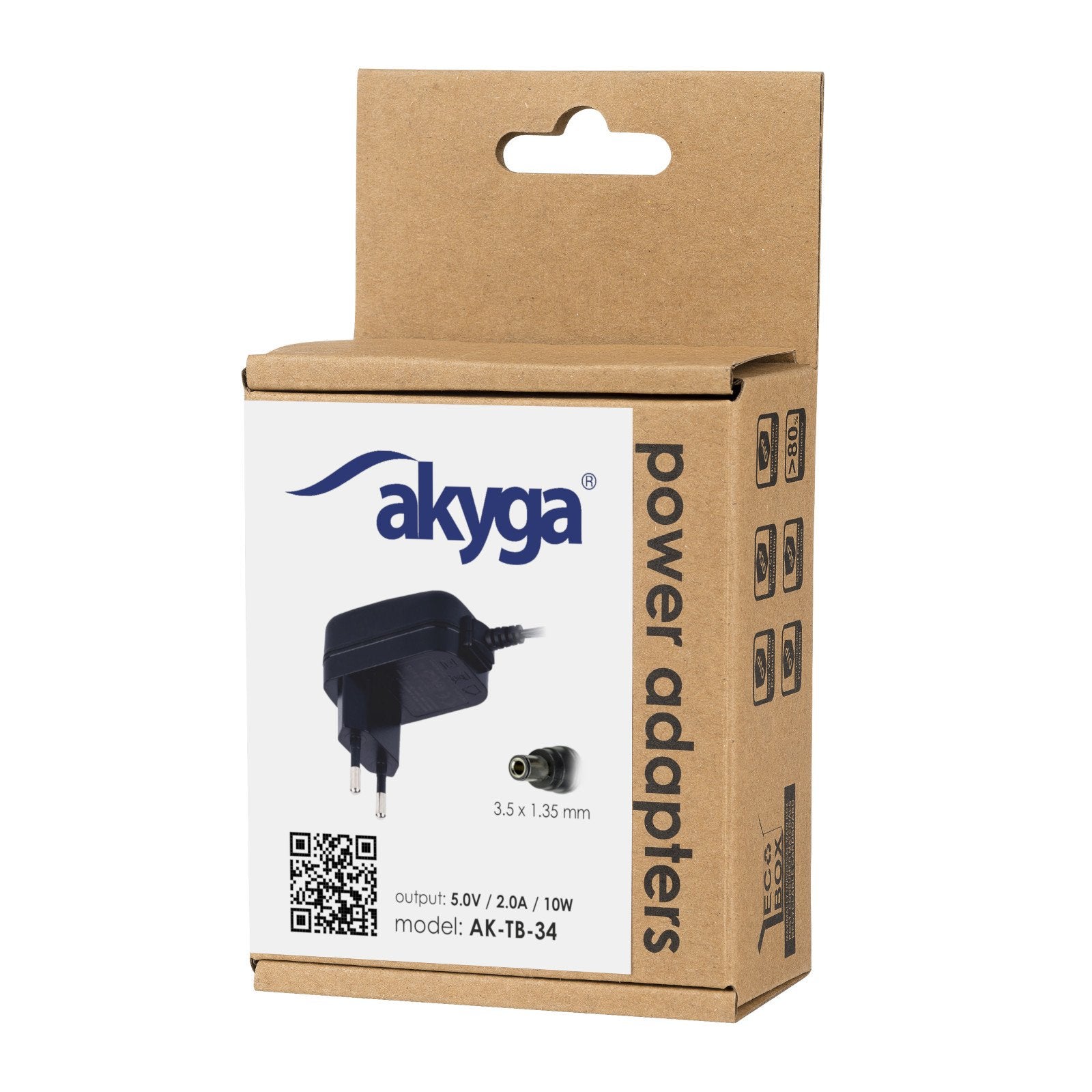 Akyga Adaptador De Corriente Universal Ak-Tb-34 5.0v / 2.0a 10w 3.5 X 1.35 Mm 1.5m