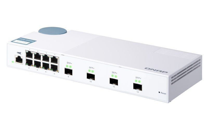 Switch Gestionable Qnap Qsw-M408s 12 Puertos (4*Sfp+ + 8*Rj45 Gigabit) Consola Rj45 Sin Ventilador Formato Sobremesa