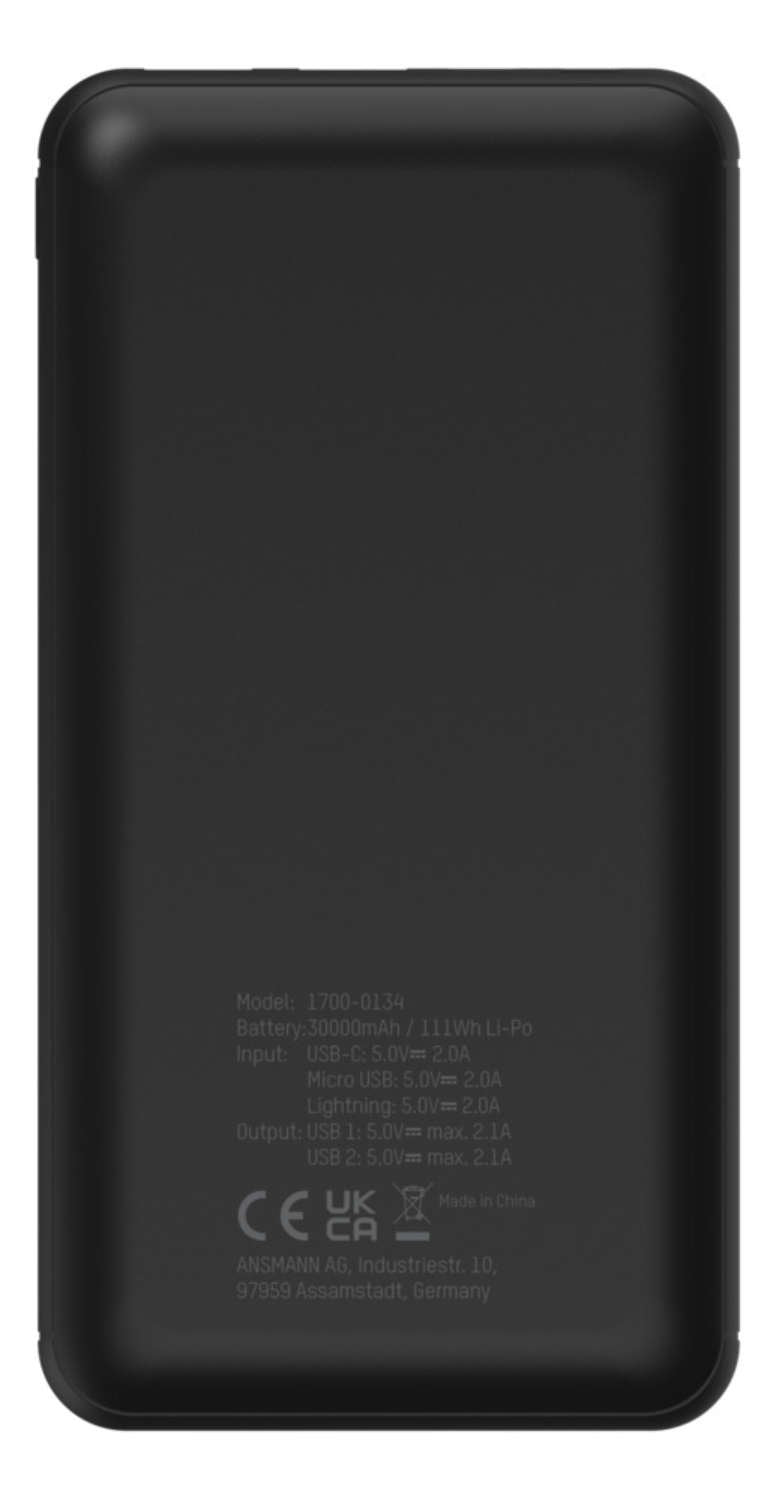 EAN 4013674177776 - Ansmann PB212 Polímero de litio 30000 mAh Negro imagen 3