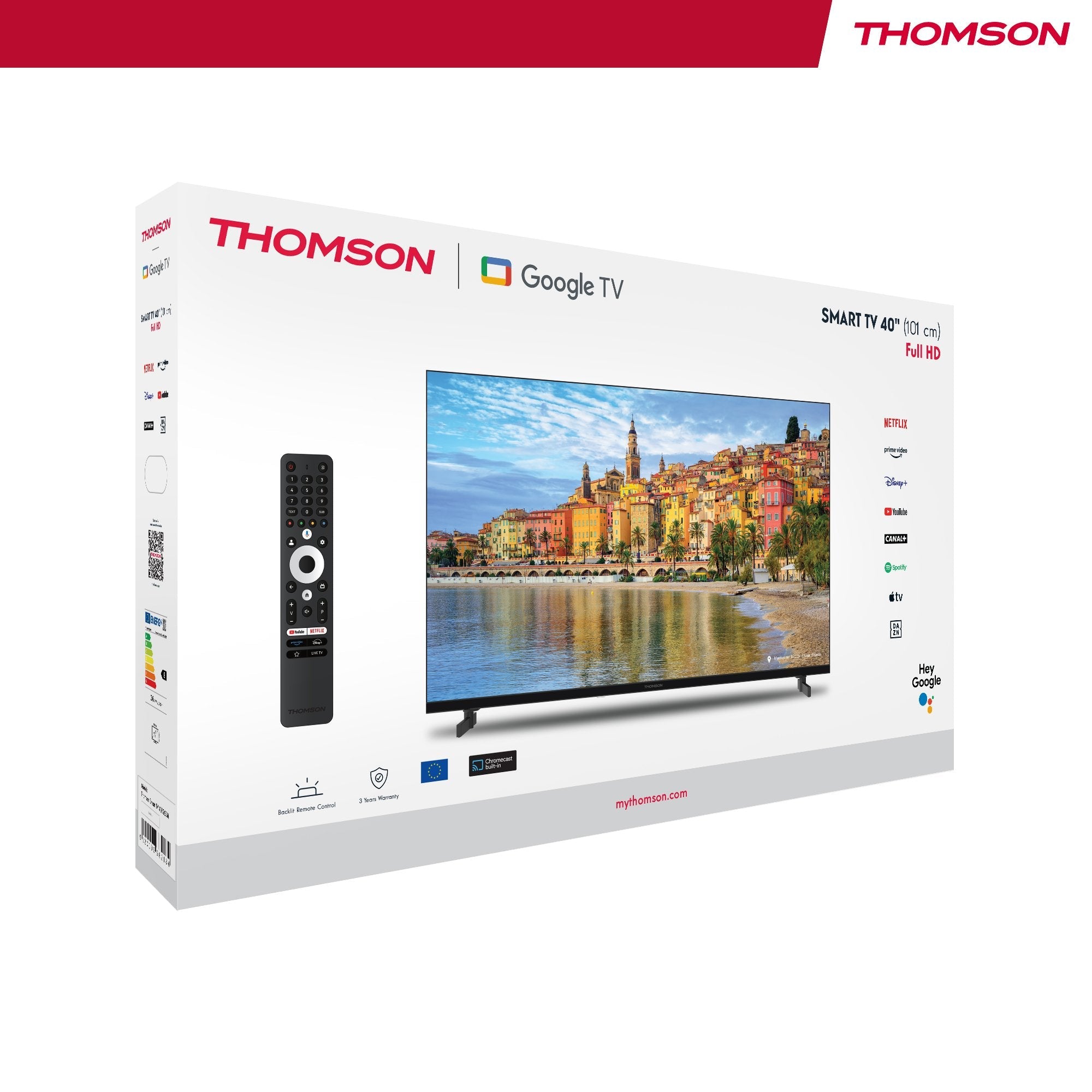 Televisor 40" Thomson 40fg2s14 Fhd 1920x1080 Google Tv 12 3xhdmi 2xusb Bt Wifi Vesa 200x200
