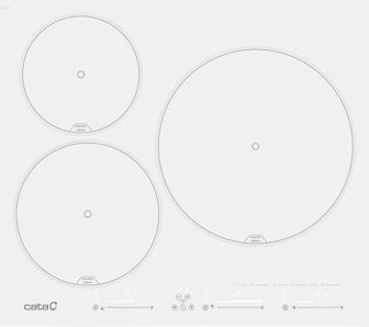 Cata Insb 6003 E2 Wh Hob, Induction, Width 59cm, 3 Cooking Zones, Touch Control, White