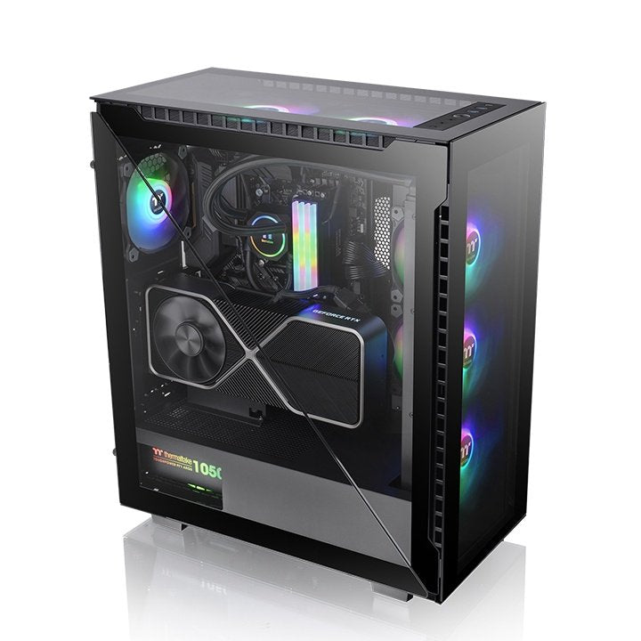 Caja Pc Thermaltake Divider 500 Tg Argb, Tower-Gehäuse Schwarz, Tempered Glass
