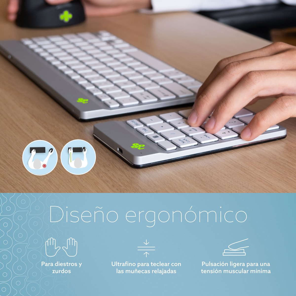 EAN 8719274491910 - R-Go Tools RGOCONMWLWH teclado numérico Portátil imagen 9