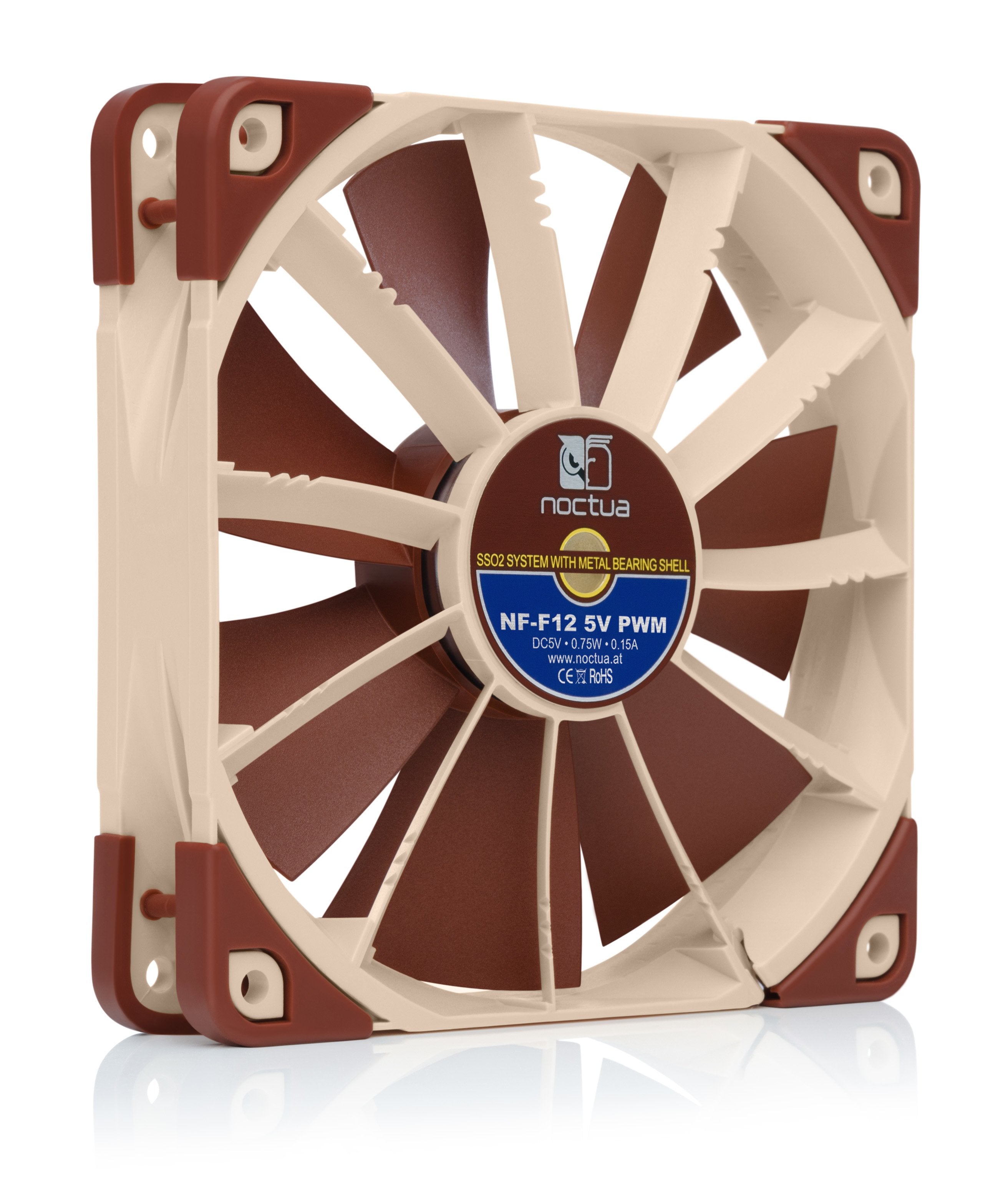 EAN 9010018100273 - Noctua NF-F12 Carcasa del ordenador Ventilador 12 cm Beige, Marrón imagen 2