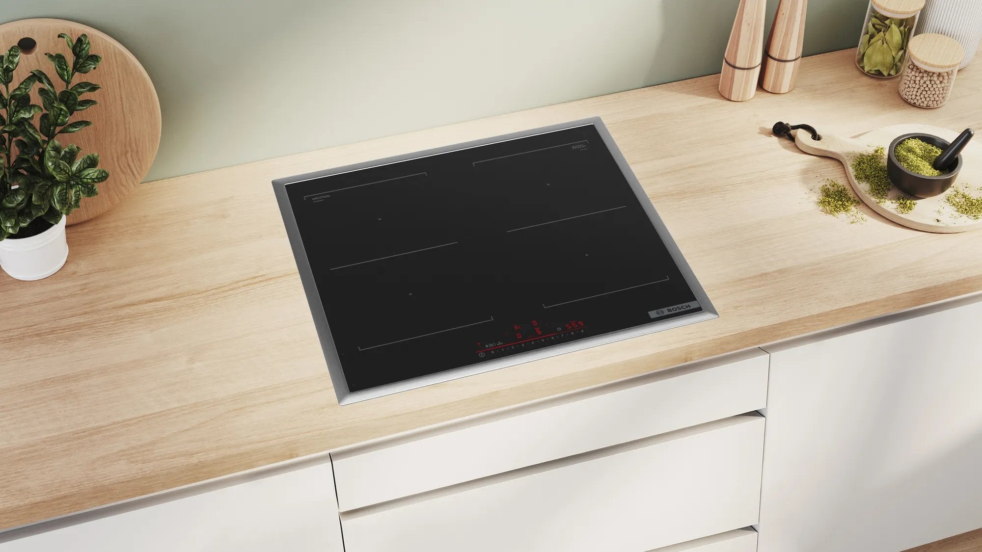 Bosch Home Pvq645hb1e Serie 6, Placa De Cocción Autosuficiente Pvq645hb1e