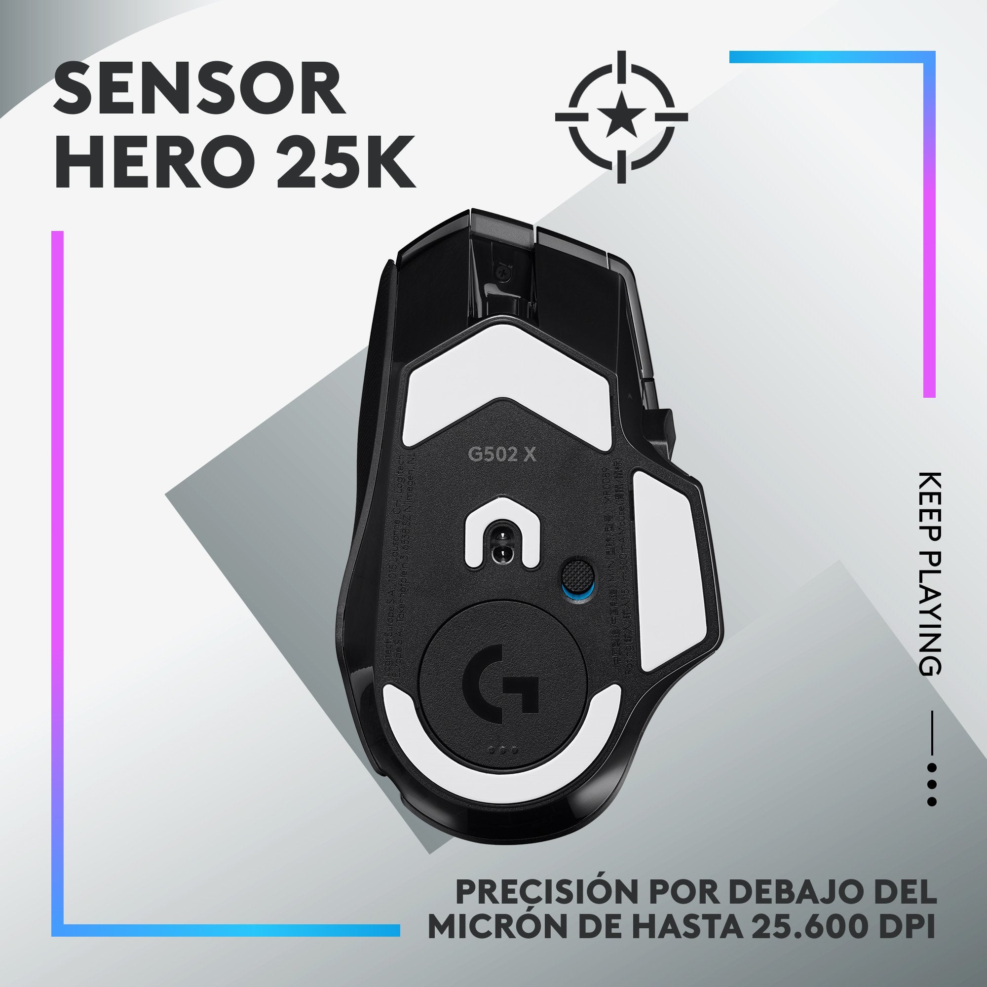 EAN 5099206096349 - Logitech G 910-006163 ratón Juego mano derecha RF inalámbrico Óptico 25600 DPI imagen 11