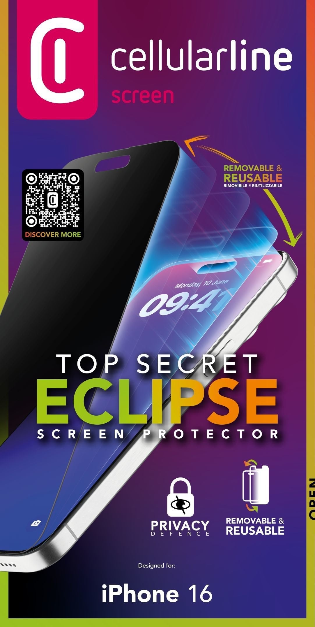 Cellularline Top Secret Glass Eclipse Iphone 16