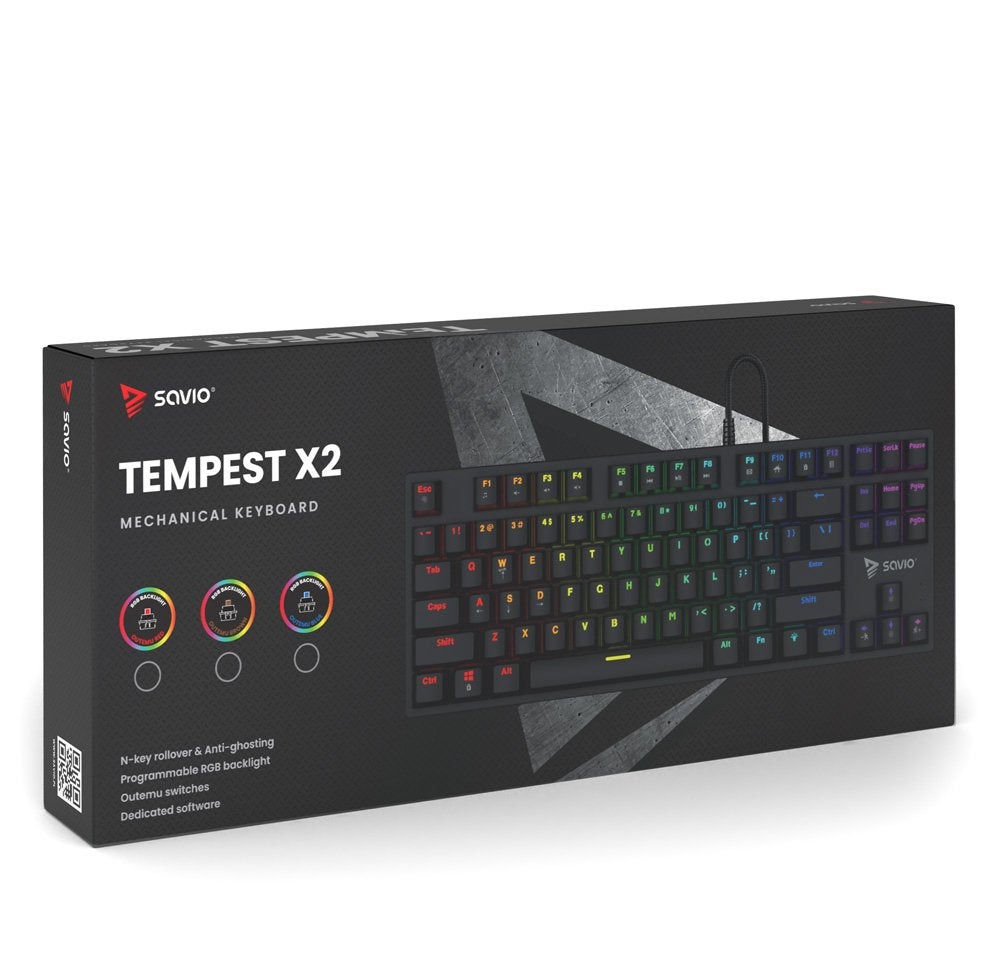 EAN 5901986048602 - Savio SAVGK-TEMPEST X2 RED teclado Universal USB QWERTY Negro imagen 5