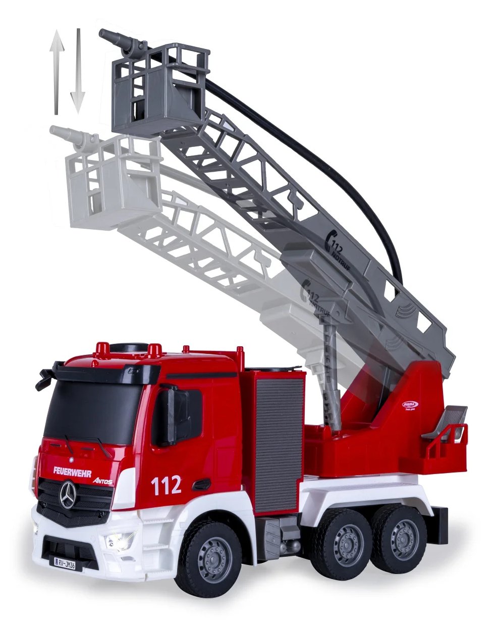 EAN 4042774474539 - Jamara Mercedes-Benz Antos modelo controlado por radio Camión de bomberos Motor eléctrico 1:26 imagen 9