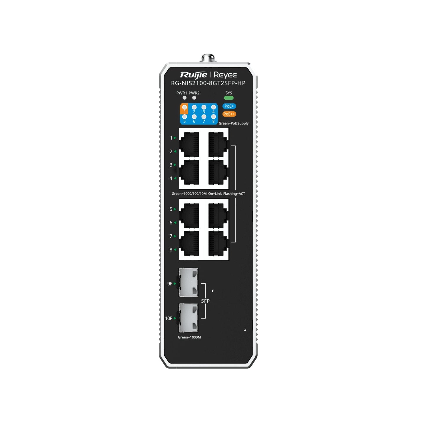 Reyee Rg-Nis2100-8gt2sfp-Hp Indumrial Switch