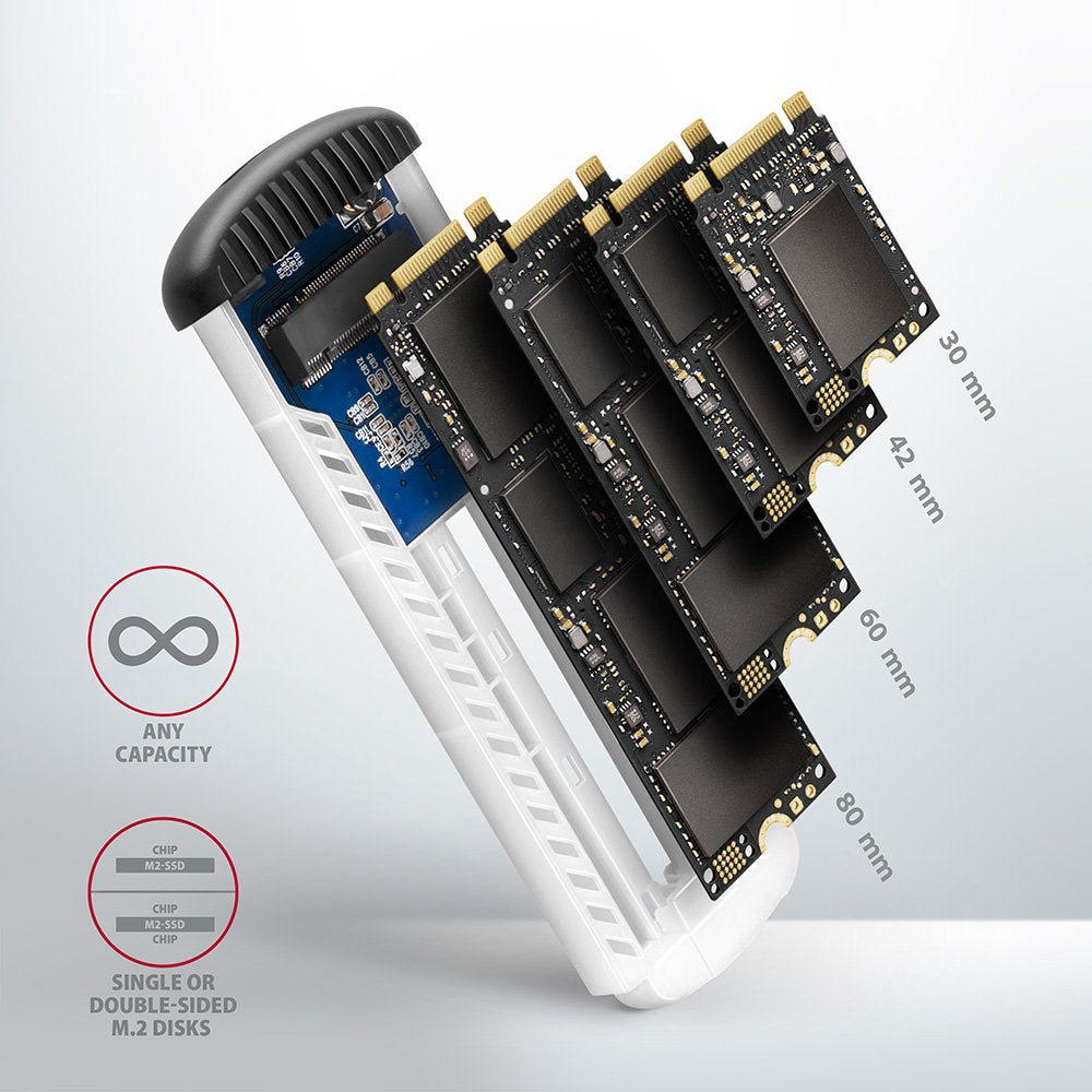 EAN 8595247906489 - Axagon EEM2-SA caja para disco duro externo Caja externa para unidad de estado sólido (SSD) Gris M.2 imagen 9