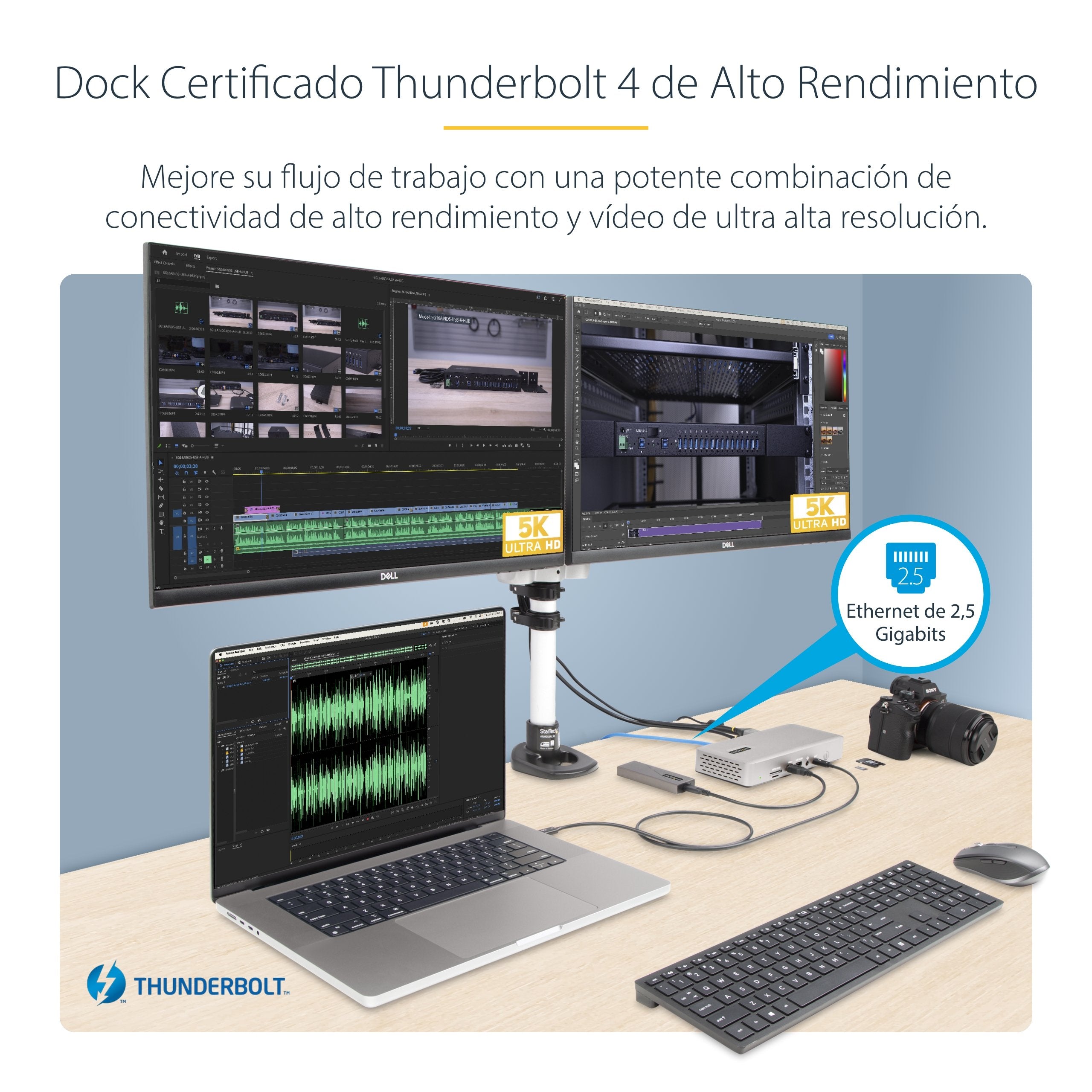 Startech.Com Thunderbolt 4 Multi-Display Docking Station, Quad/Triple/Dual Monitor Dock, 2x Hdmi/2x Displayport, 7x Usb