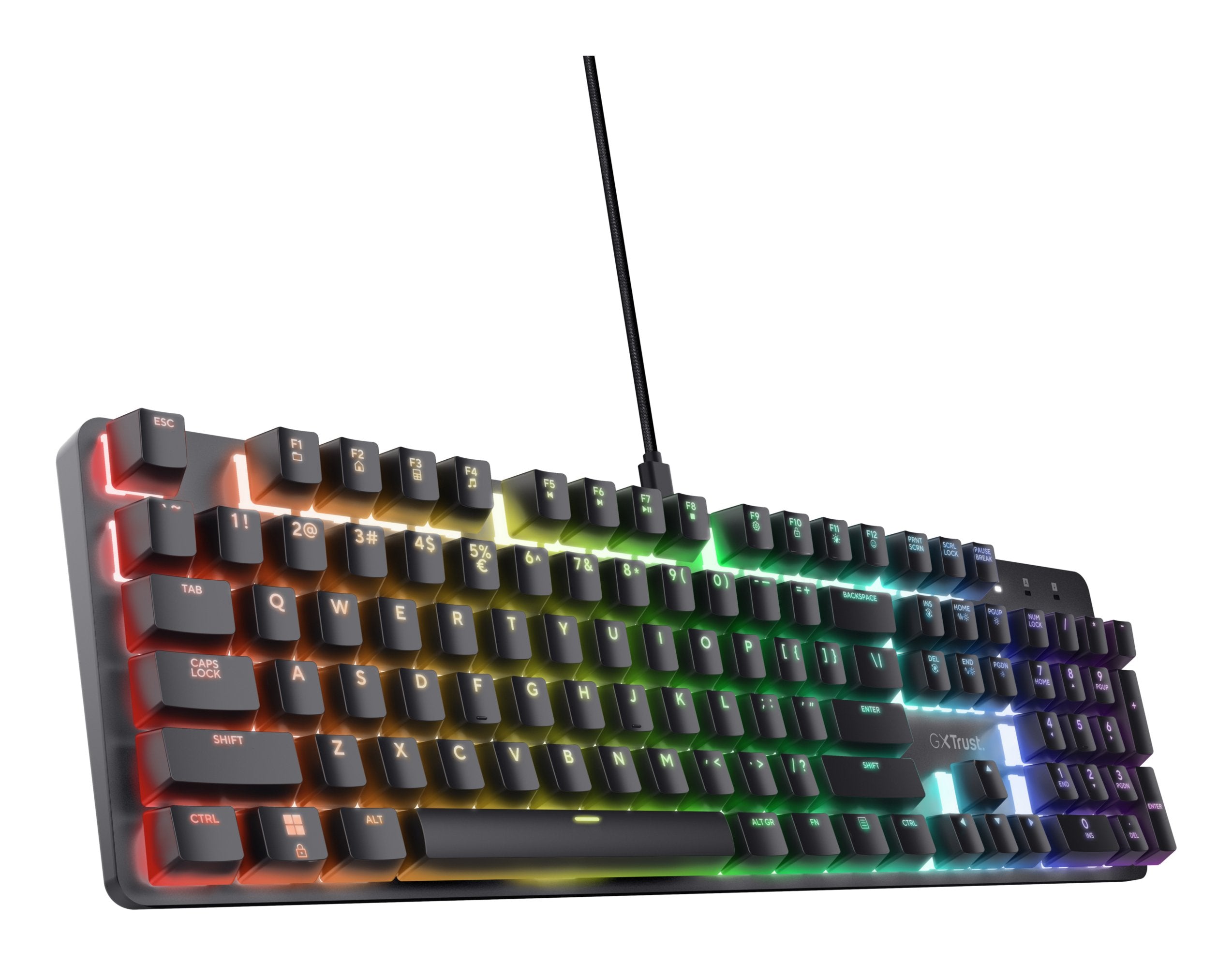 Teclado Trust Gaming Gxt 871 Zora Mecanico Rgb Color Negro