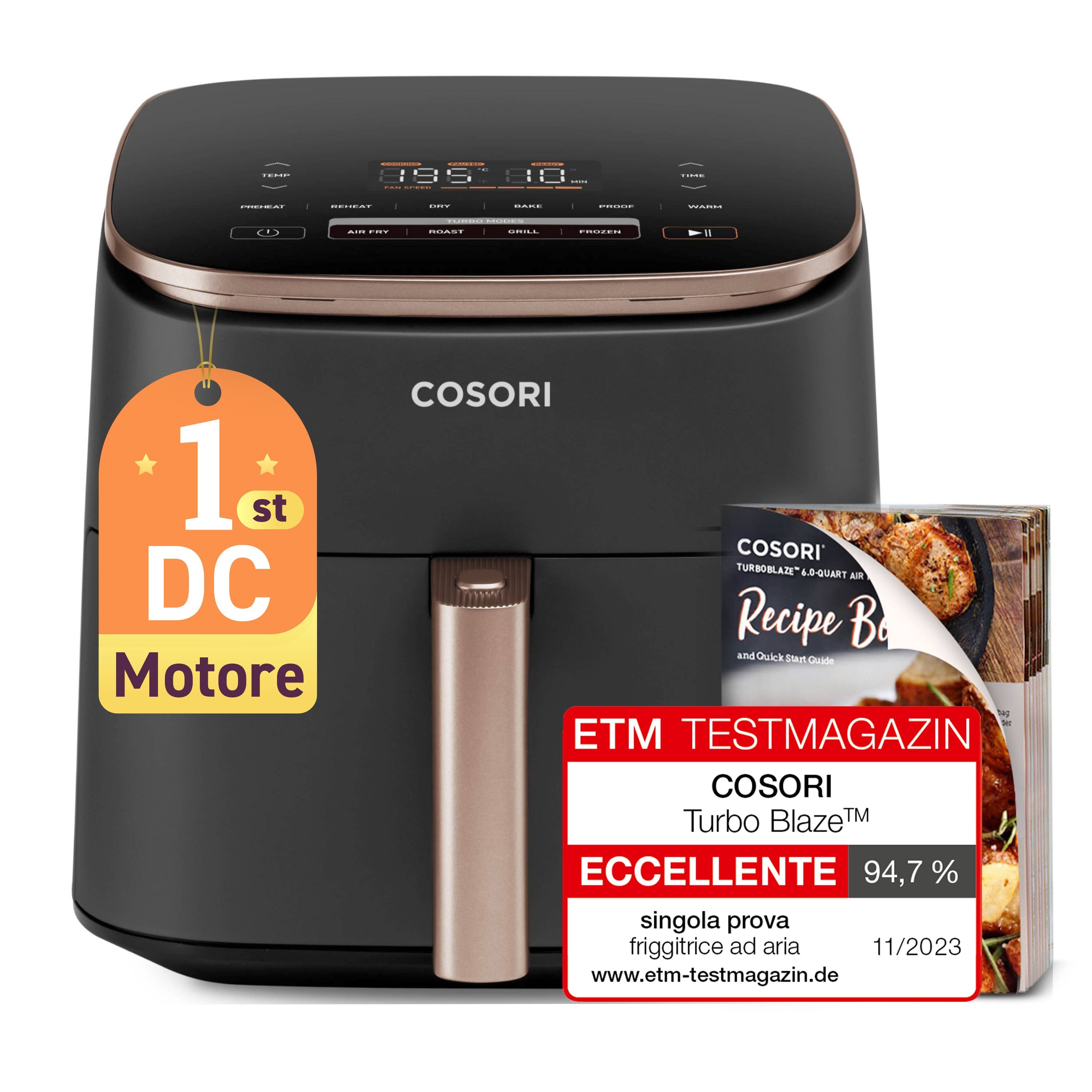 EAN 810123671519 - Cosori Turbo Blaze Chef Edition Sencillo 6 L Independiente 1725 W Freidora de aire caliente Negro, Oro ros imagen 1