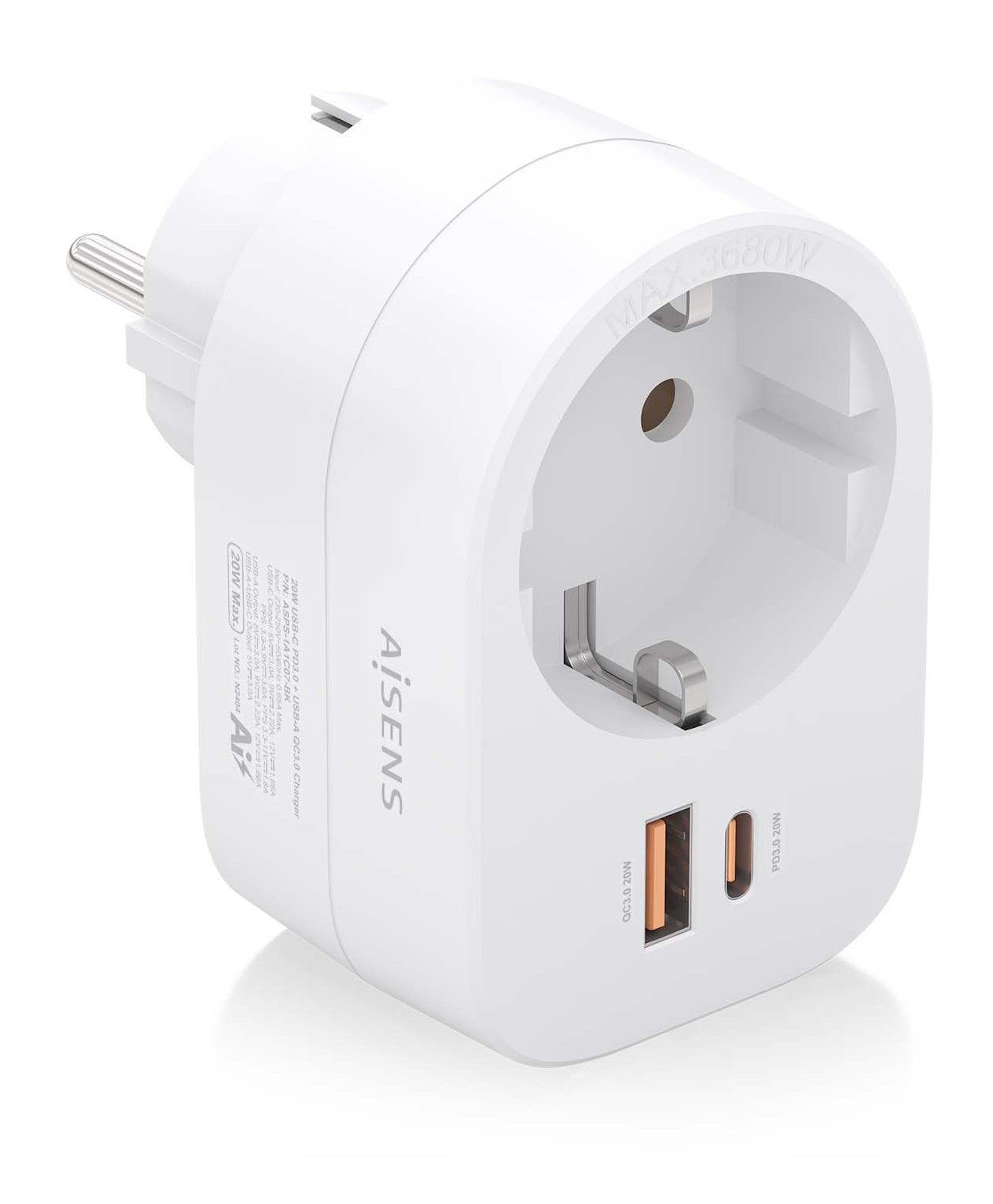 EAN 8435739901700 - AISENS ASPS-1A1C06-W cargador de dispositivo móvil Universal Blanco Corriente alterna Carga rápida Interi imagen 1