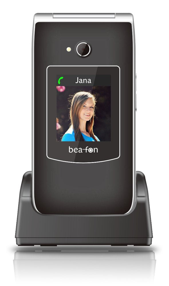 Beafon Sl645 Silver Line, Grosstastenklapphandy, Negro