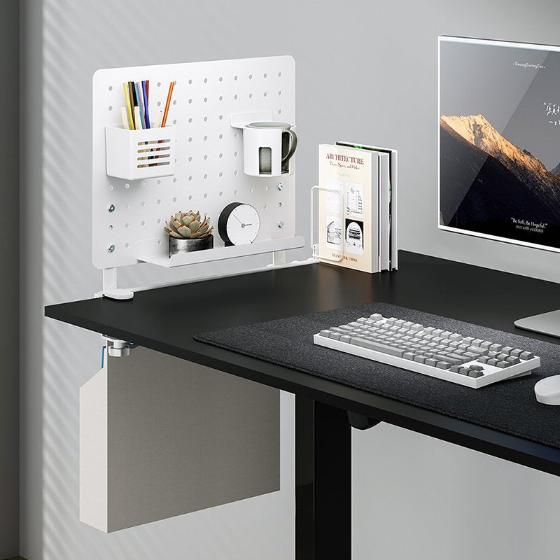 Pegboard Office Rail Storage System, Blanco
