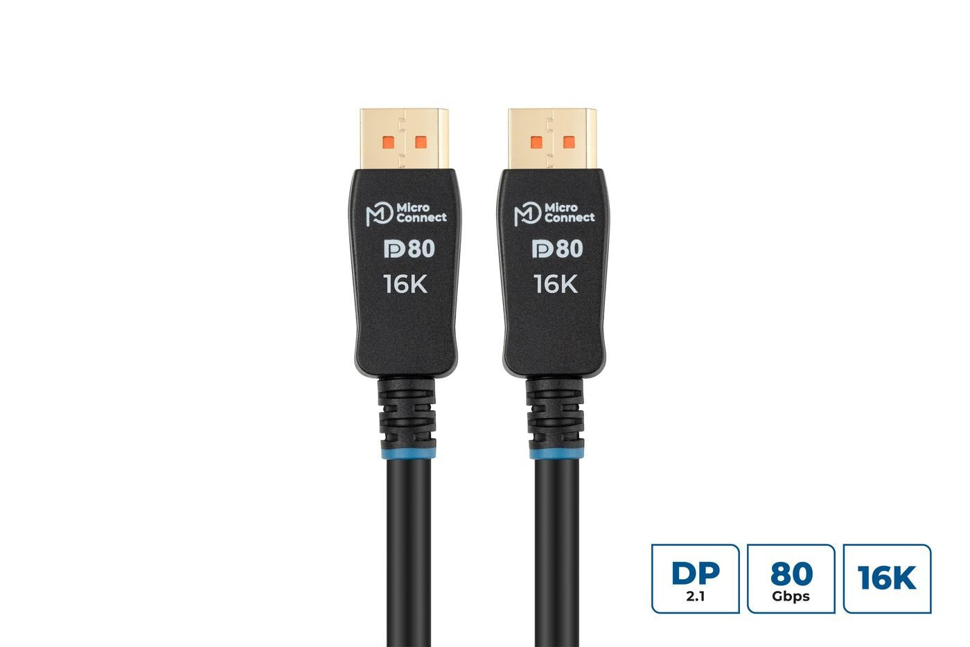 Cable 16k Displayport 2.1 80gbps 0.5m, Black