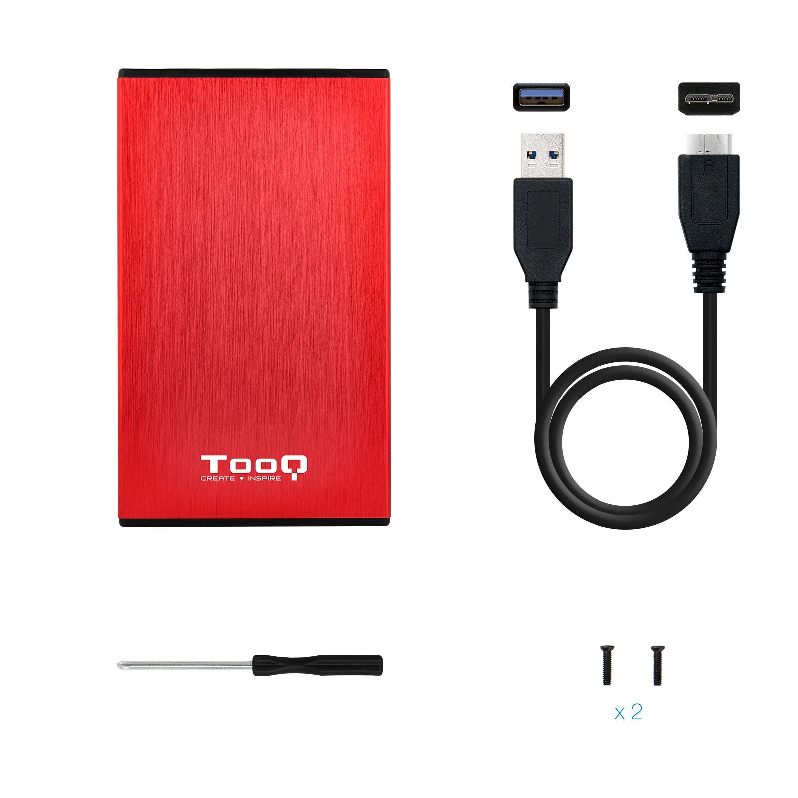 EAN 8433281009653 - TooQ TQE-2527R caja para disco duro externo Caja de disco duro (HDD) Negro, Rojo 2.5" imagen 6