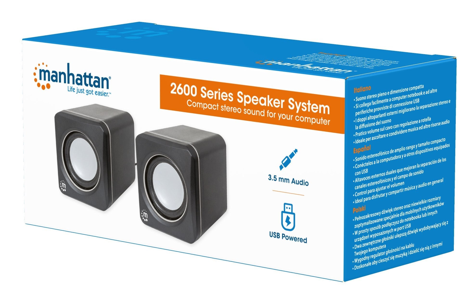 Manhattan Lautsprechersymem Usb 2 Lautsprecher Negro
