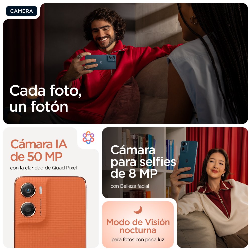 EAN 0840493605234 - Motorola moto g06 17,5 cm (6.88") SIM doble Android 15 4G USB Tipo C 4 GB 256 GB 5200 mAh Naranja imagen 13