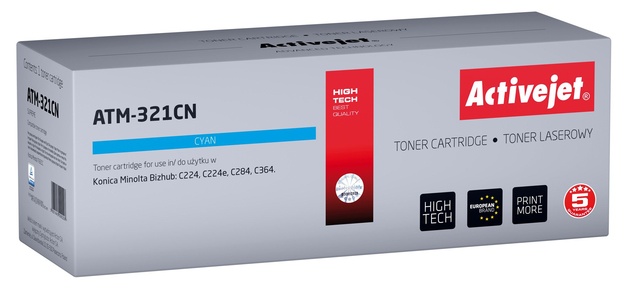 EAN 5901443099208 - Activejet ATM-321CN cartucho de tóner 1 pieza(s) Compatible Cian imagen 1