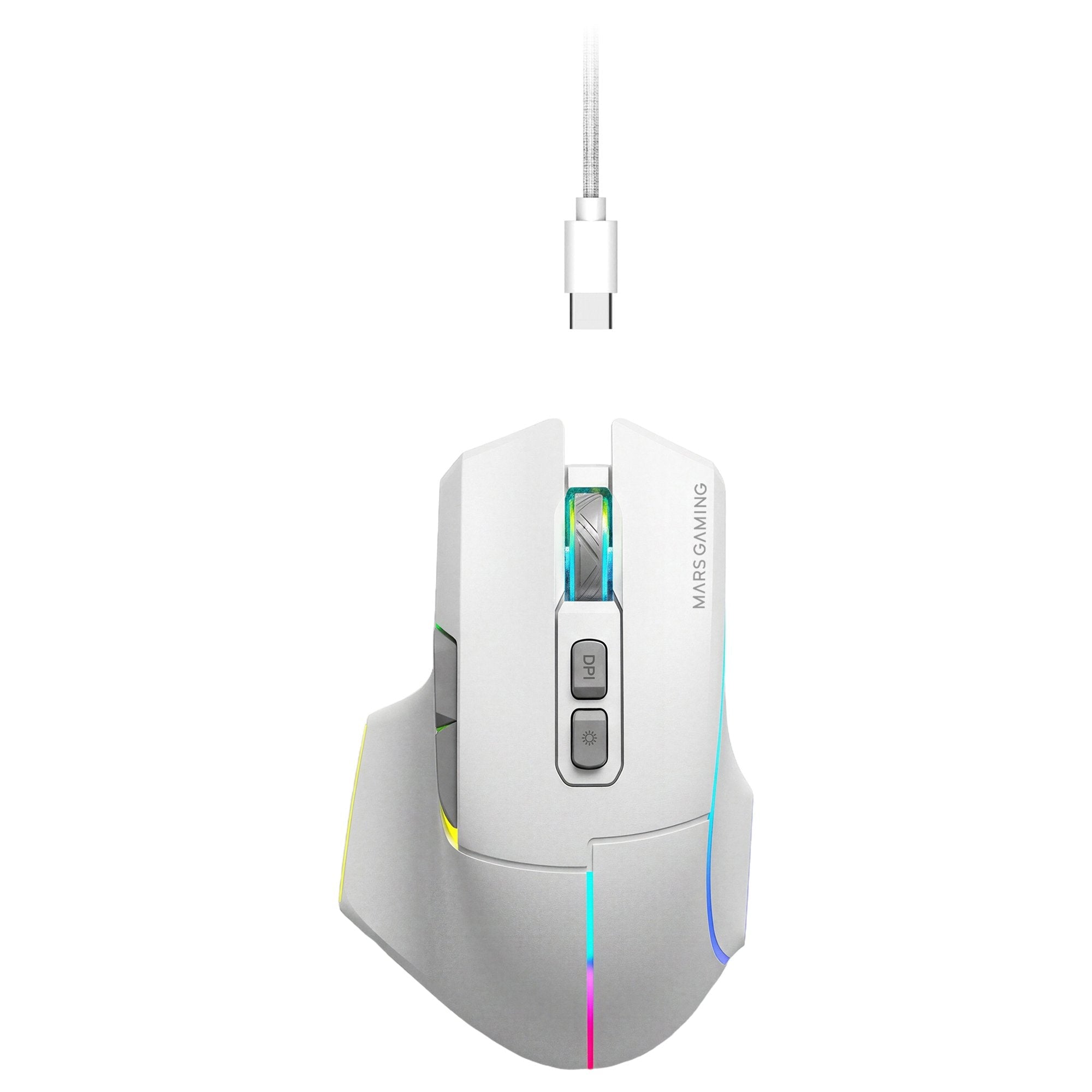 Mouse Mars Gaming Wireless Y Bluetooth Mmw-Vector Tri-Mode 2.4g Ghz Bt 5.4 Usb-C 7 Botones 12000 Dpi