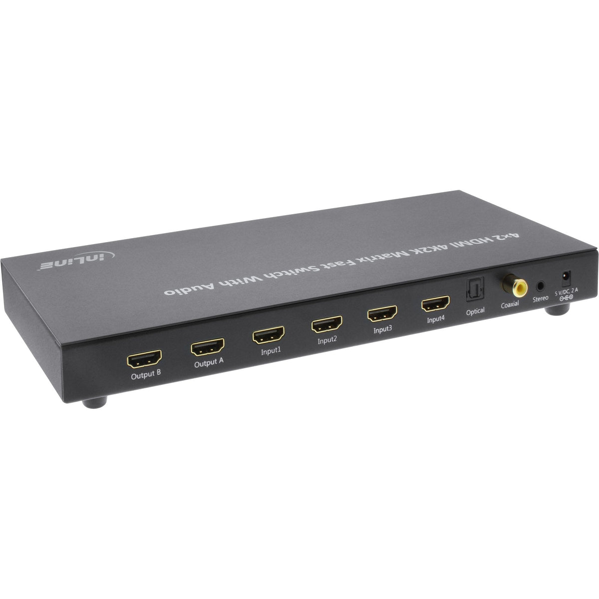 Inline Hdmi Matrix Switch 4k Ultrahd 4 Puertos De Entrada A 2 Puertos De Salida