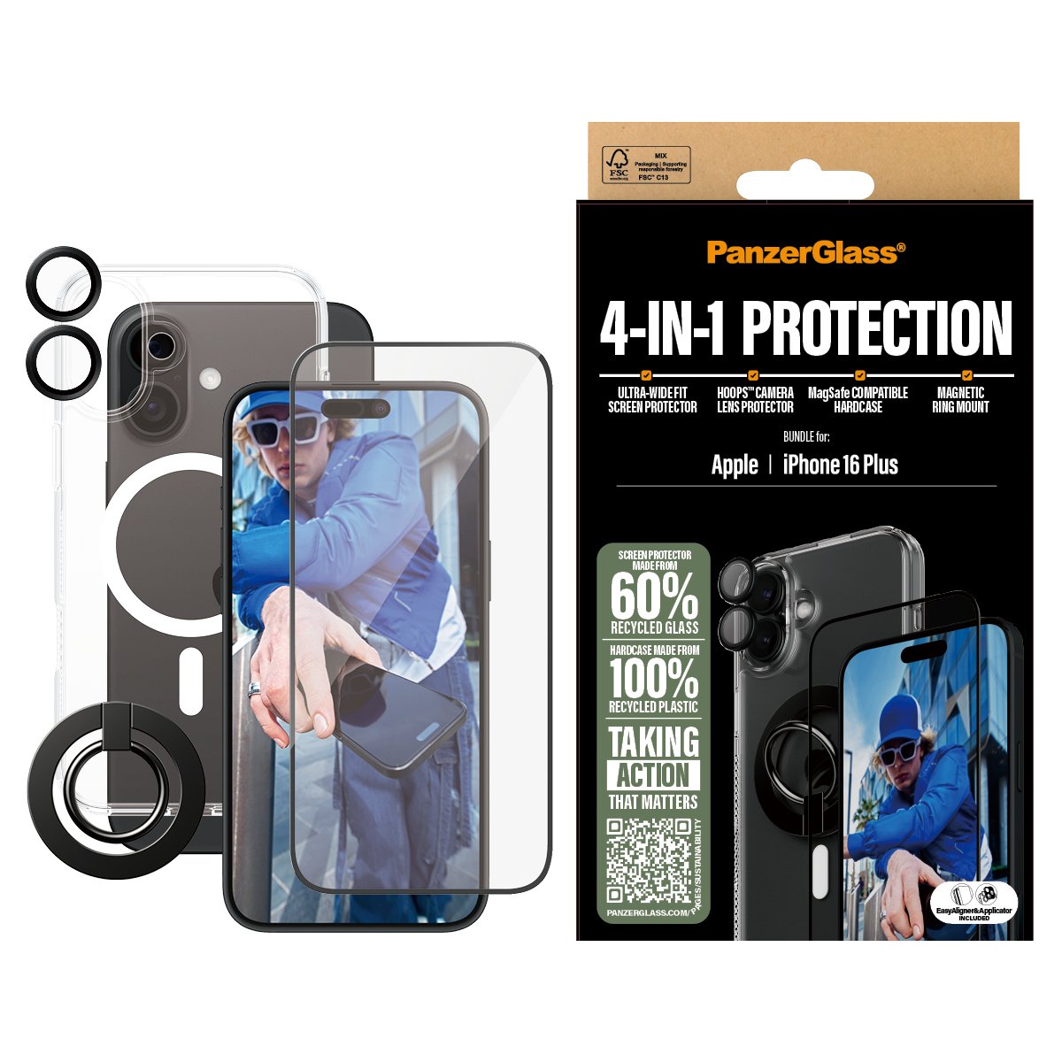 EAN 5715685003516 - PanzerGlass ® 4-in-1 Protection Bundle iPhone 16 Plus Protector de pantalla Apple 1 pieza(s) imagen 2