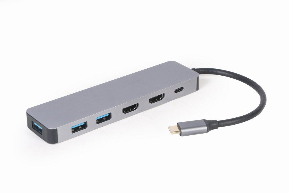 EAN 8716309127080 - Gembird A-CM-COMBO3-03 hub de interfaz USB 3.2 Gen 1 (3.1 Gen 1) Type-C 5000 Mbit/s Gris imagen 1