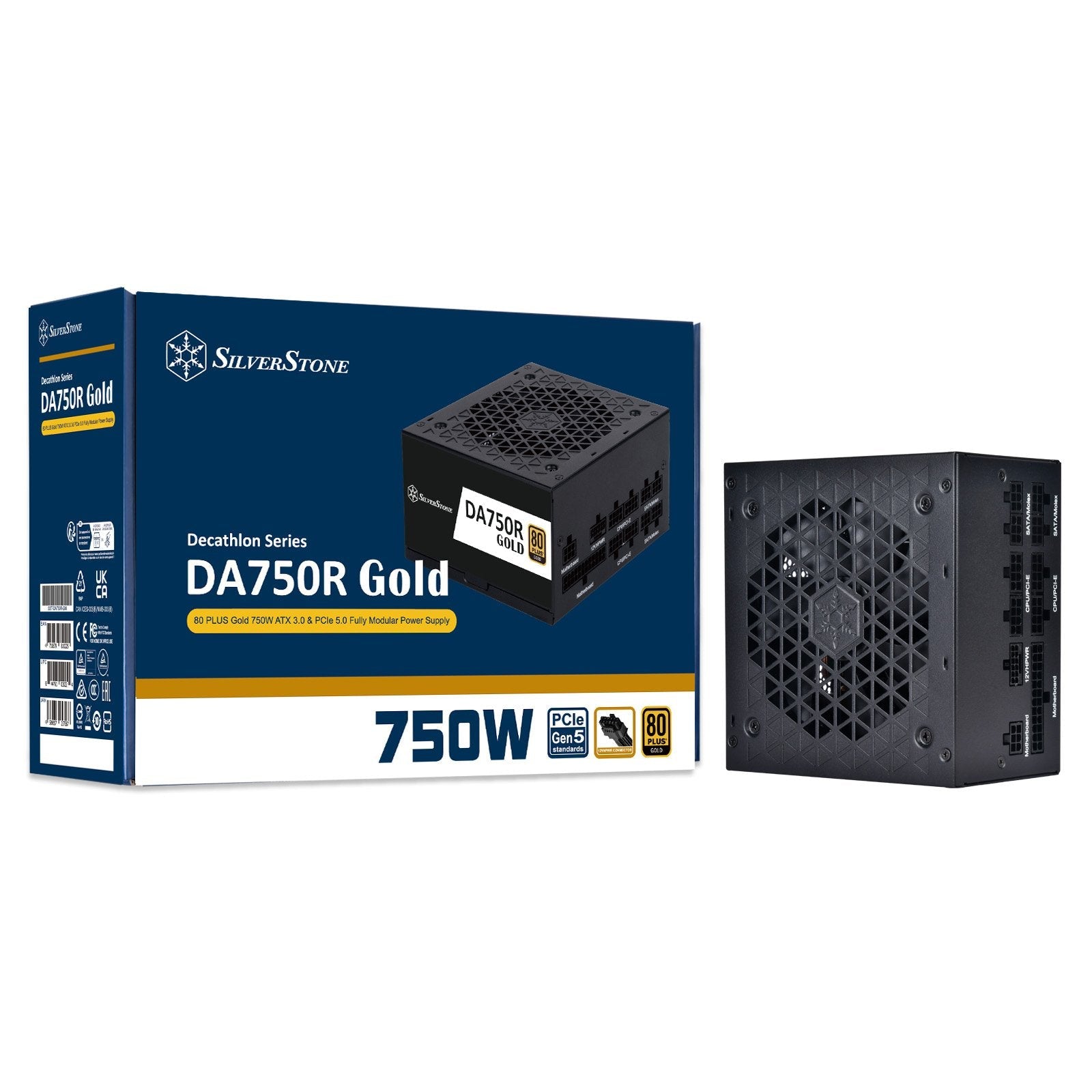 Fuente Alimentacíon Silverstone 750w 80 Plus Gold, Modular, Atx 3.0 Sst-Da750r-Gma