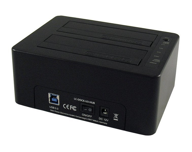 Lc-Power Lc-Dock-U3-Hub Base De Conexión Para Disco Duro Usb 3.2 Gen 1 (3.1 Gen 1) Type-B Negro