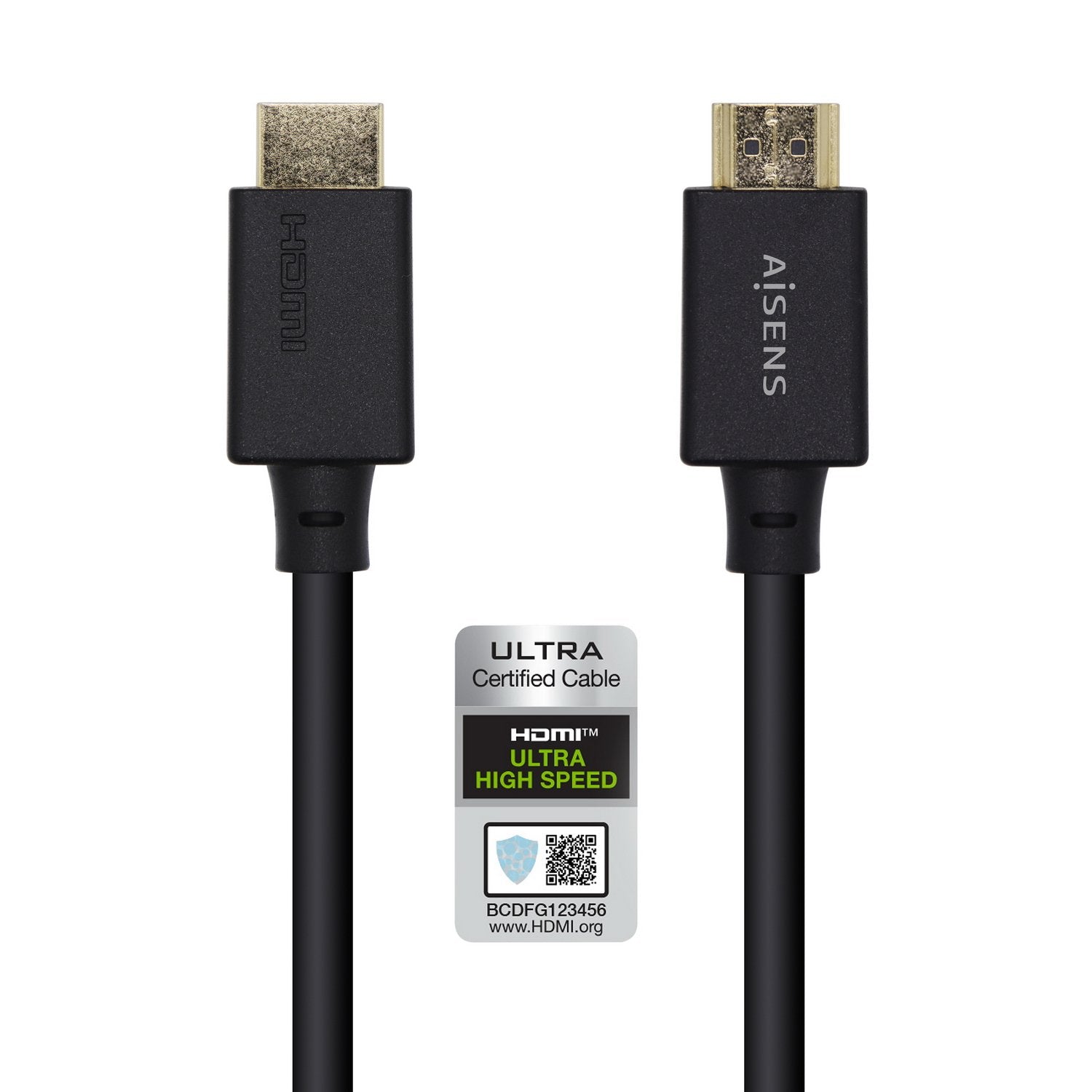 Aisens Cable Hdmi V2.1 Certificado Ultra Alta Velocidad 8k@60hz 48gbps - A/M-A/M - 1m - Negro
