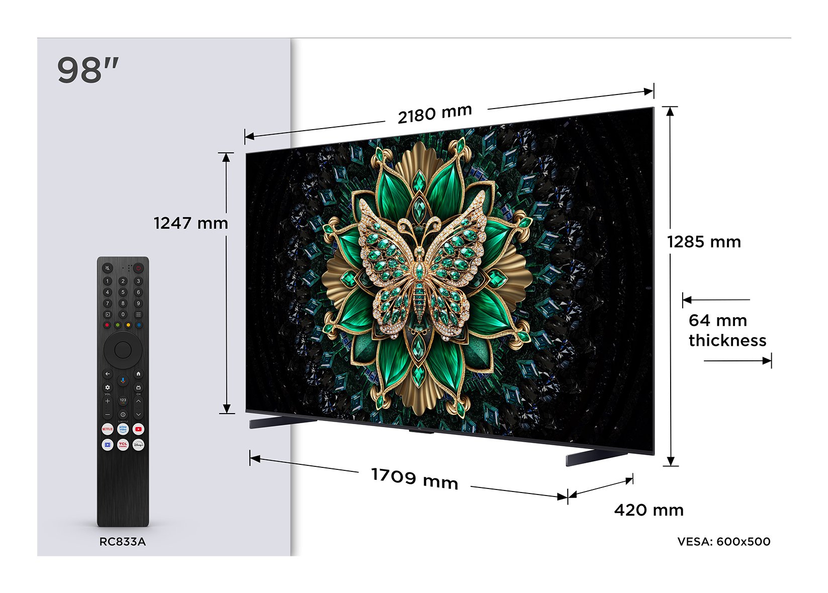 EAN 5901292525767 - TCL C6K 98C6K Televisor 2,49 m (98") 4K Ultra HD Smart TV Wifi Metálico imagen 2