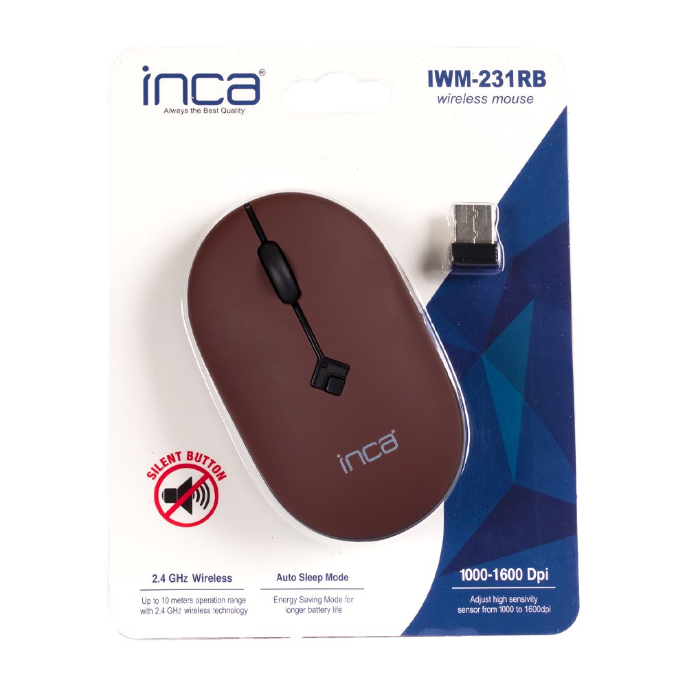 Inca Raton Iwm-231rb 1600 Dpi,Wireless,4 Tam.,Brown,2,4ghz