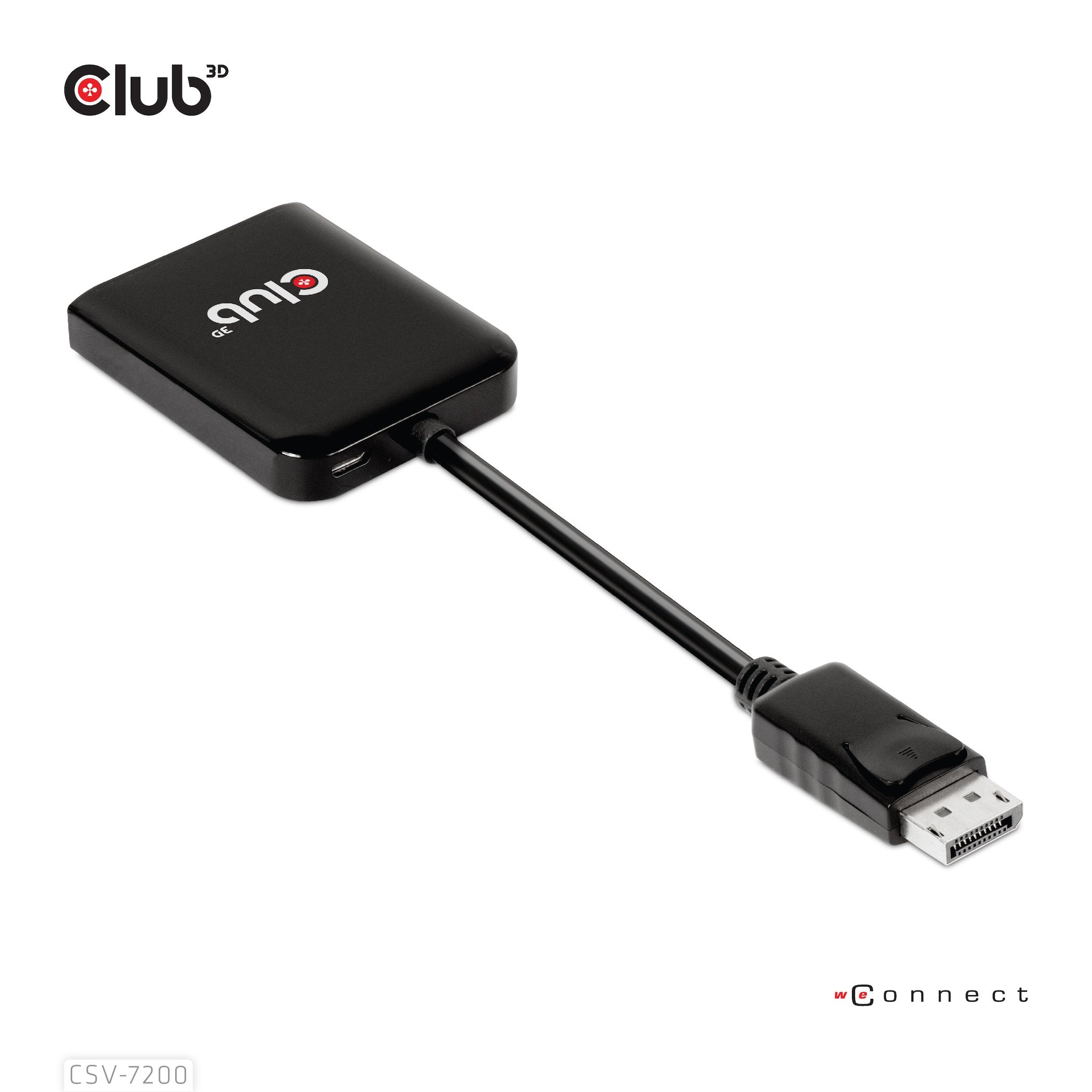 Club3d Multi Mreaming Transport Hub 1xdp -> Dp/Hdmi 4k60hz Retail