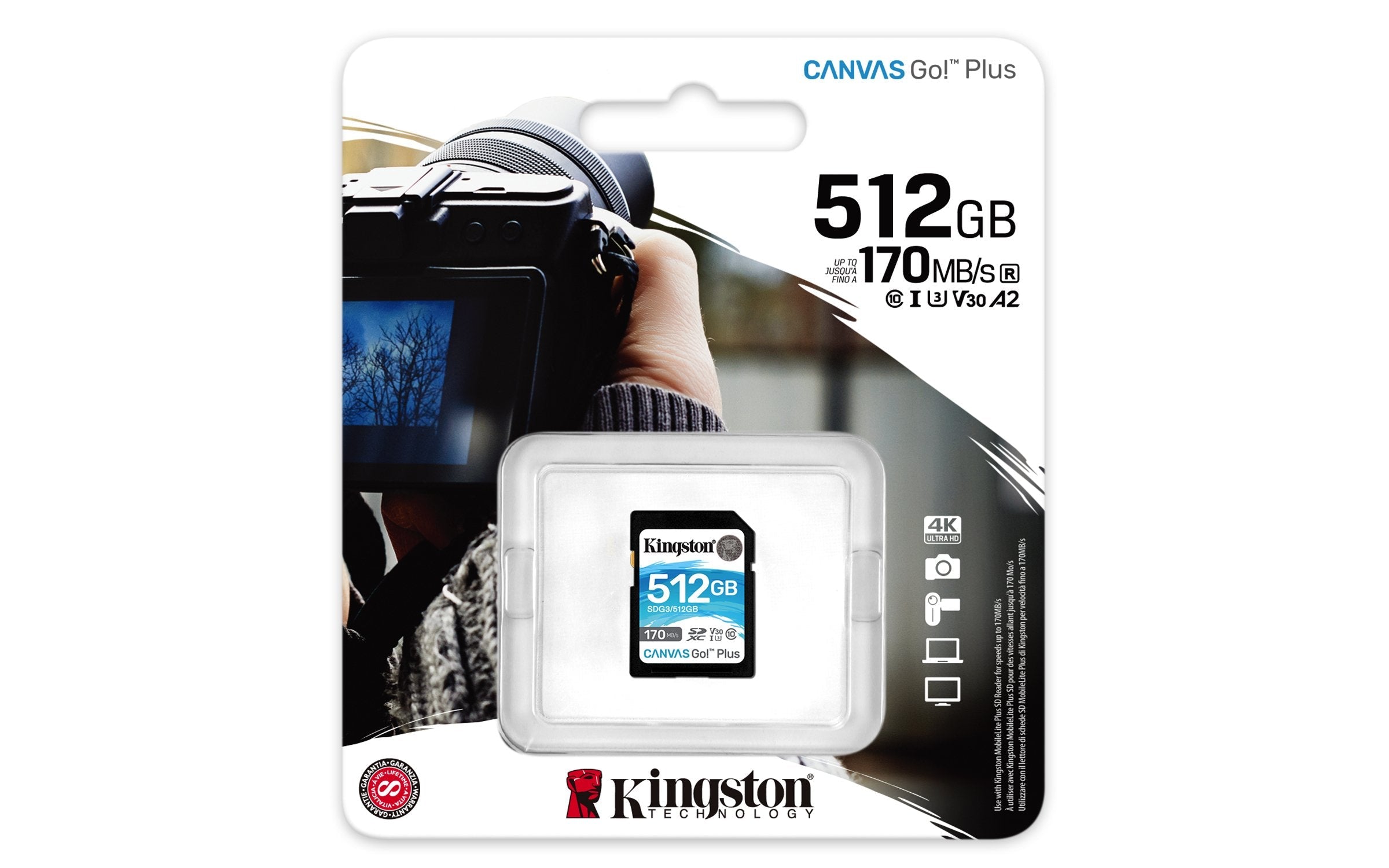EAN 0740617301571 - Kingston Technology Canvas Go! Plus SD Clase 10 imagen 3