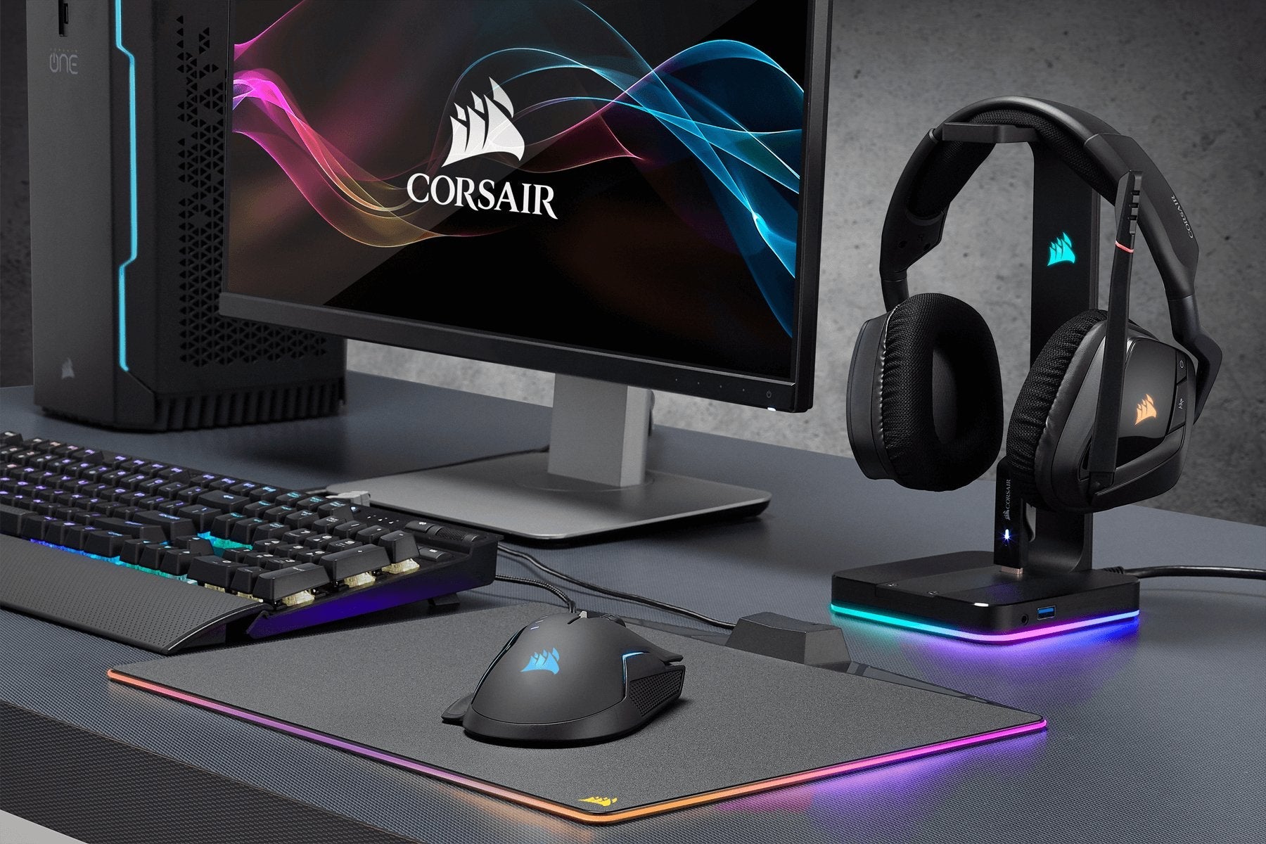 Soporte Auriculares Corsair Aluminio Rgb Y 7.1 Surround Sound Corsair St100 Rgb Premium, Auriculares, Interior, Negro, Respaldo