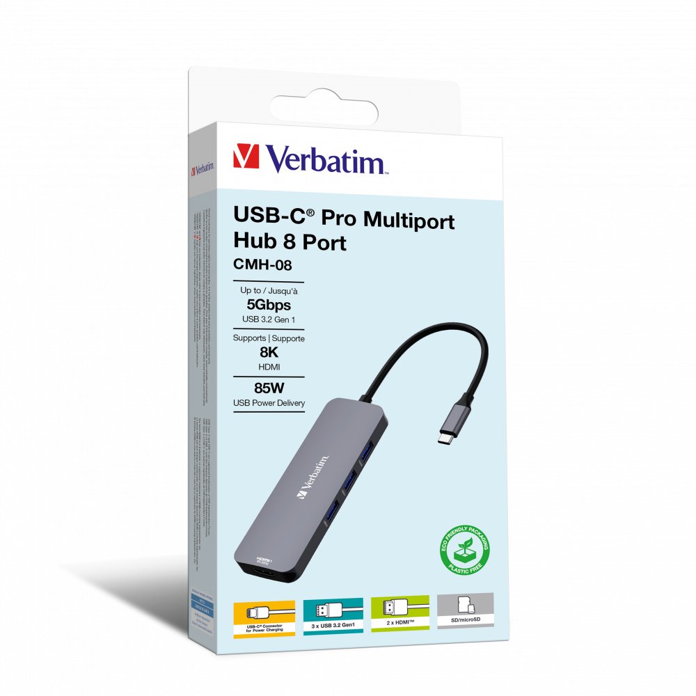 Hub Verbatim Usb-C Pro Multiport 8 Port Cmh-08 32151